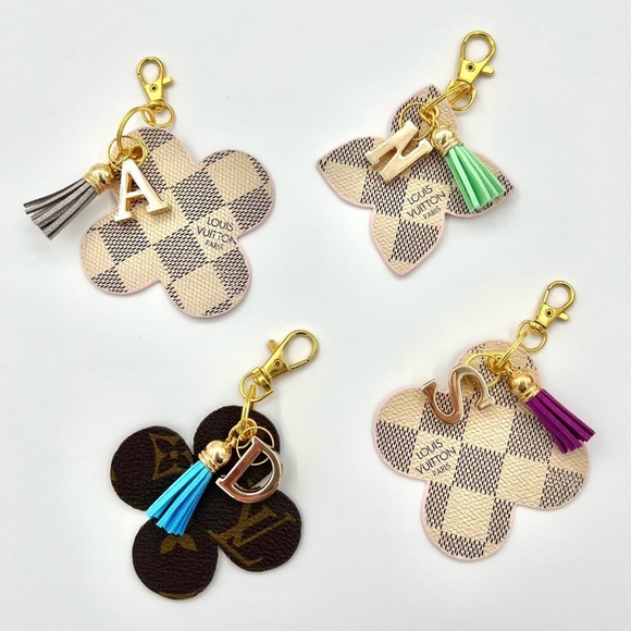 Authentic Louis Vuitton UpCycled Quatrefoil Clover OR Blossom Bag Charm/KeyChain - Picture 1 of 7